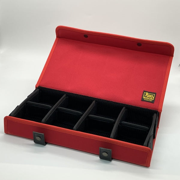 【中古】仕切りの位置が変えられるイヤフォンケース/8個用 レッド【秋葉原】