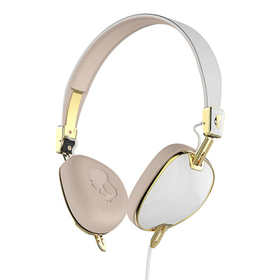Skullcandy Knockout White/Brown/Gold Mic2【S5AVJX-534】