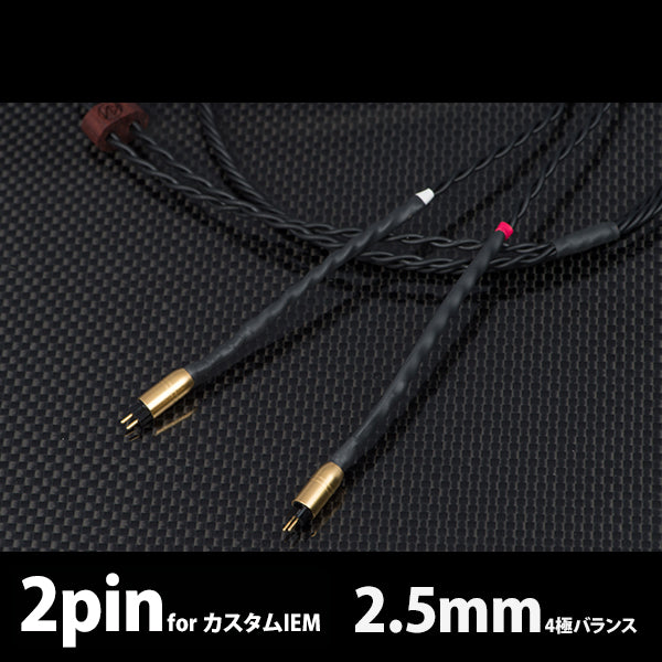 UPG001Ref. With 4極Φ2.5mmj　純銅ロジウムメッキ プラグ-2PIN