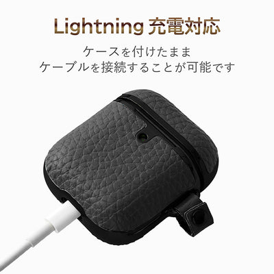 AirPods用サイドメッキソフトレザーケース