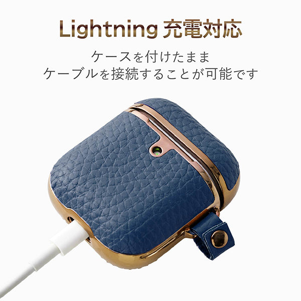 AirPods用サイドメッキソフトレザーケース