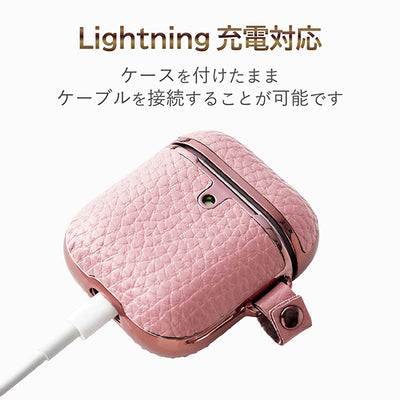AirPods用サイドメッキソフトレザーケース
