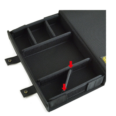 簡単に仕切りの位置が変えられるイヤフォンケース-Ver.2.0 6個用＜ワイド＞ （バリスティックナイロン製：ブラック） 【VE045-00】