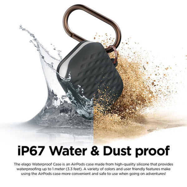 【アウトレット】AIRPODS WaterProof Hang Case Active for AirPods ブラック (カラビナ付き) 【EL_APDCSSCWA_BK】