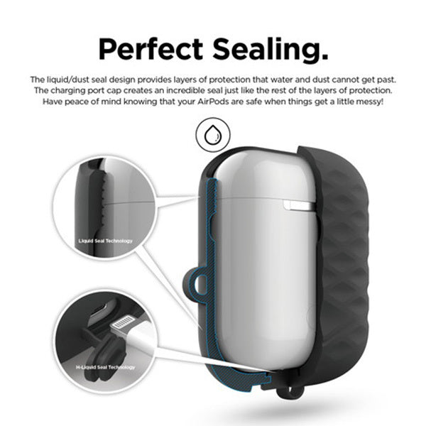 【アウトレット】AIRPODS WaterProof Hang Case Active for AirPods ブラック (カラビナ付き) 【EL_APDCSSCWA_BK】