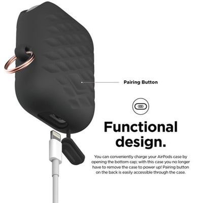 【アウトレット】AIRPODS WaterProof Hang Case Active for AirPods ブラック (カラビナ付き) 【EL_APDCSSCWA_BK】