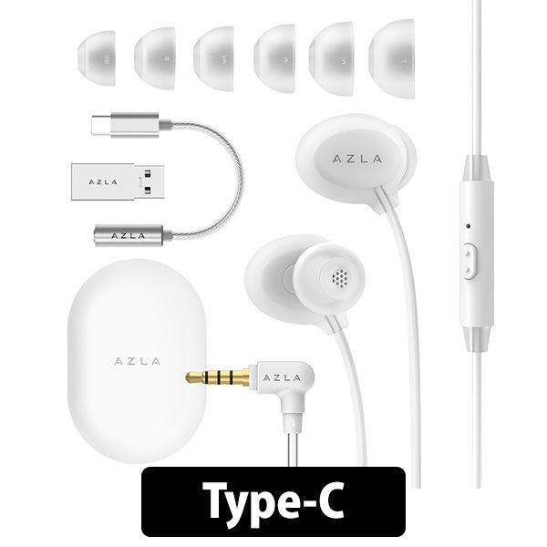 AZLA ASE-500 White UC 有線イヤホン AZLA史上、最高の寝ホン”をうたうフル・シリコン構成イヤホン