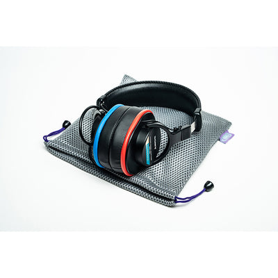 メッシュ製ヘッドホンポーチ Silver×Purple【HP-04】