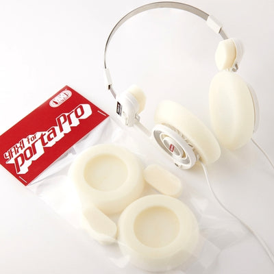 EARPADS + Headband Cushions for Koss PORTAPRO Cream White