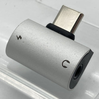 【中古】イヤホン端子変換アダプター Type-C シルバー【秋葉原】