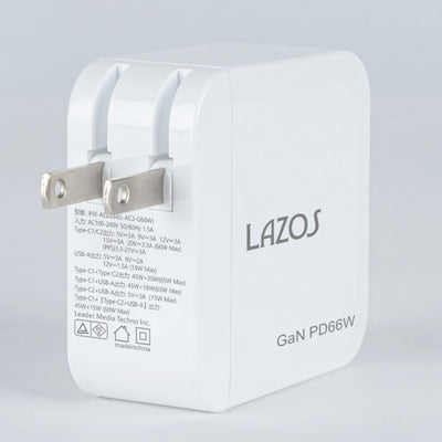 AC充電器 窒化ガリウム採用 GaN 3ポート 66W