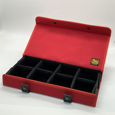 【中古】仕切りの位置が変えられるイヤフォンケース/8個用　レッド【秋葉原】
