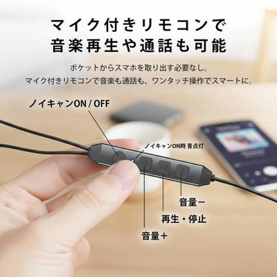 ノイズキャンセリングType-Cイヤホン 【HSE-A2000NC-BK】