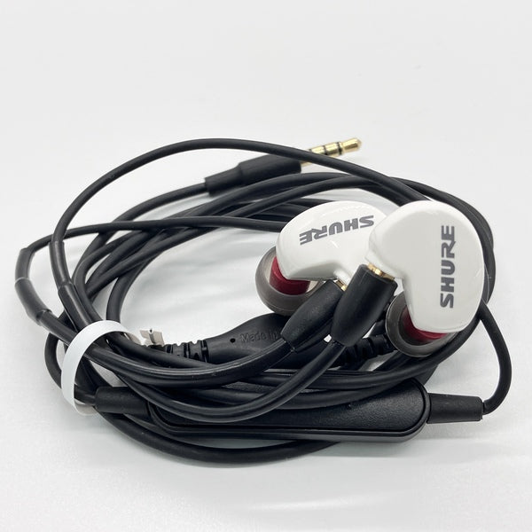 極美品】SHURE AONIC215 有線イヤホン ホワイト マイク付き Amazon.co