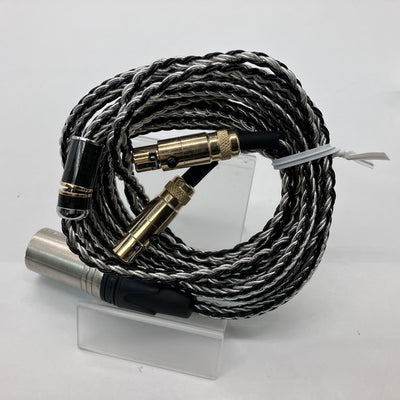 【中古】7N単結晶銅+7N単結晶銀混合編組ケーブル miniXLR4Pin×2 to XLR4Pin【秋葉原】
