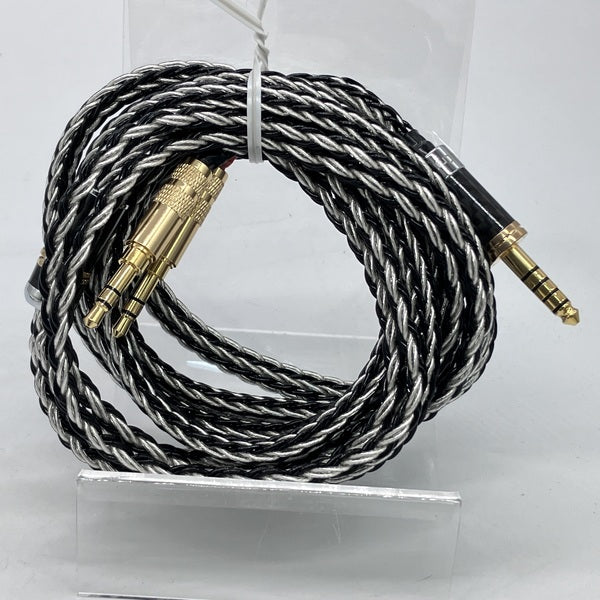 【中古】7N単結晶銅+7N単結晶銀混合編組ケーブル 3.5mm×2 to 4.4mmヘッドホンケーブル【日本橋】