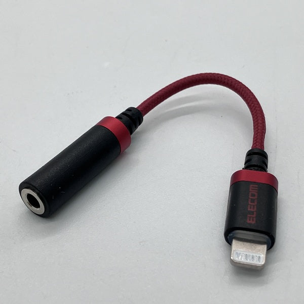 【中古】Lightning-3.5mm変換ケーブル (高耐久) レッド 【MPA-L35S01RD】【秋葉原】
