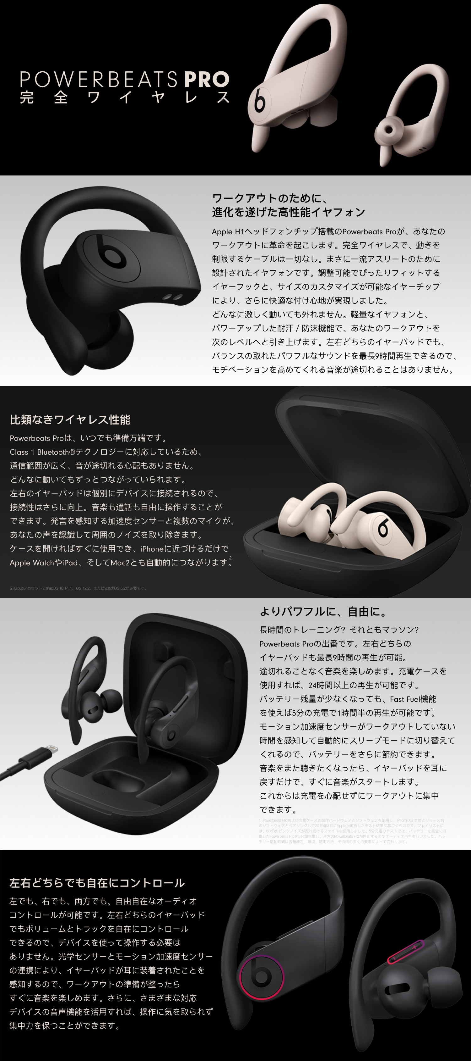 通販日本  ブラック Pro Powerbeats イヤフォン